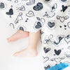 Doodle Hearts | Reversible Muslin Blanket