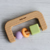 Wood + Silicone Bead D Shape Teether Toy
