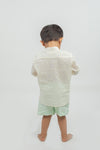 Linen Shorts With Cotton Dobby Shirt