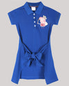 Polo Dress With Front Tie-Up And Fairy Peppa Pig Motif