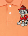 Peach Polo T-Shirt With Marshall Pup From Paw Patrol Motif