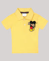Yellow Polo T-Shirt With Mickey Mouse Motif