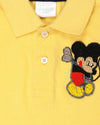 Yellow Polo T-Shirt With Mickey Mouse Motif