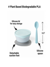 First Bite Suction Bowl With Spoon Feeding Set  Aqua/Aqua