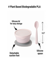 First Bite Suction Bowl With Spoon Feeding Set  Cotton Candy/Cotton Candy