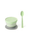 First Bite Suction Bowl With Spoon Feeding Set  Key Lime/ Key Lime