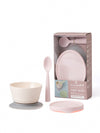 First Bite Suction Bowl With Spoon Feeding Set  Vanilla/Cotton Candy