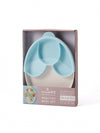 Healthy Meal Suction Plate with Dividers Set Grey/Aqua