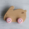 Wood Wheelie Animal - Pink