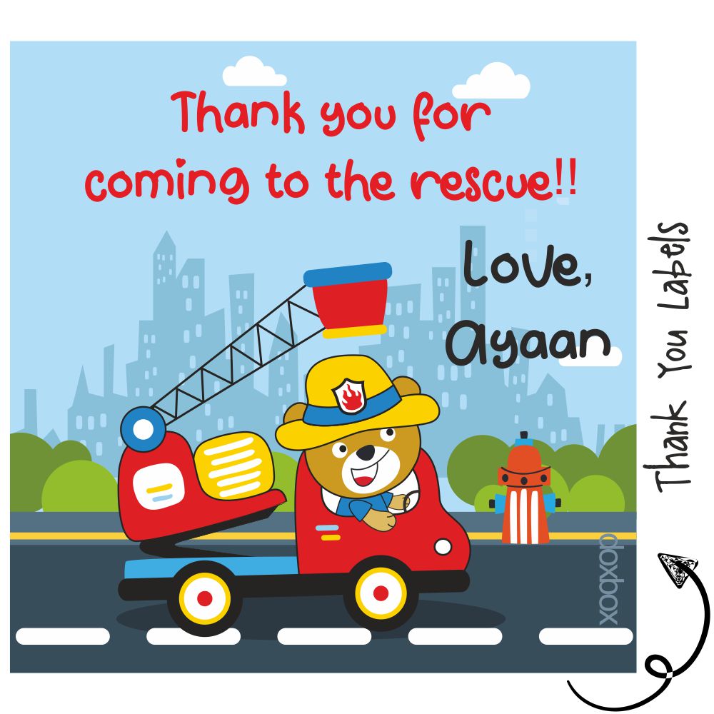 Thank You Rescue Personalised Thank You Labels | Rescue Team โ mumma.com