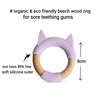 Wood + Silicone Teether Ring - KITTY