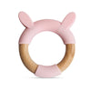 Wood + Silicone Teether Ring - RABBIT